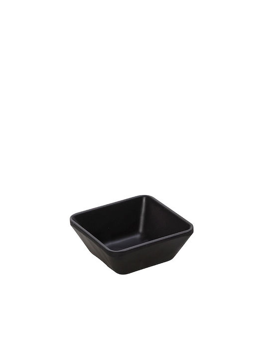 Espiel Wavy Matte Serving Bowl Square made of Melamine Black 7x7cm