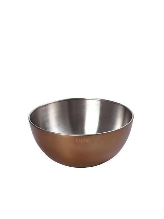 Espiel Μπωλ Σερβιρίσματος Στρογγυλό Inox Πορτοκαλί με Διάμετρο 24εκ. 2τμχ