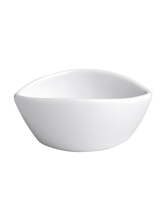 GTSA Dip Serving Bowl Oval made of Porcelain White 9x9cm