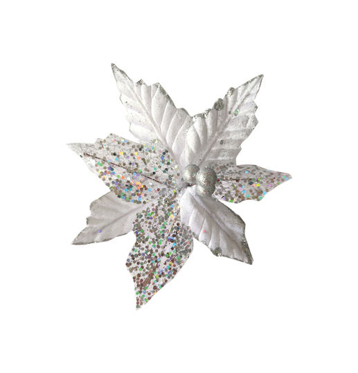 AGC Christmas Fabric Decorative Flower 20cm 6pcs