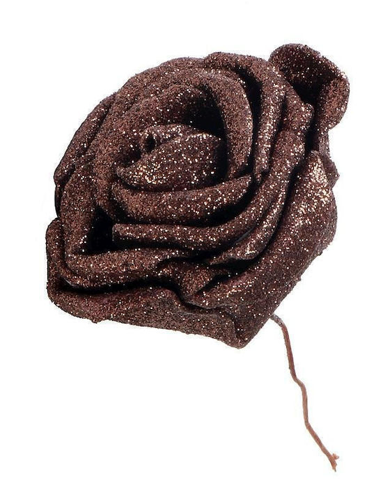Espiel Weihnachtsdekoration Kunststoff Blume Länge 7cm. Rose Rosen 2Stück