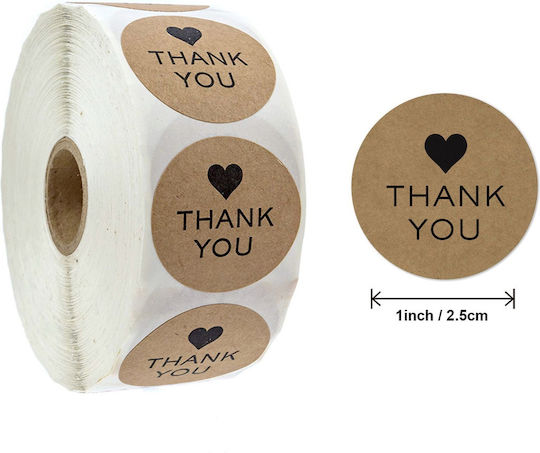 Roll 500 Thank You Stickers