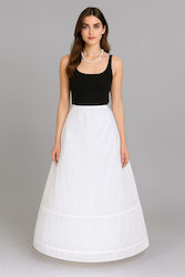 Flora Wedding Skirt with Tulle White