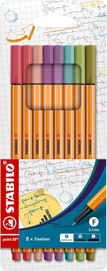 Stabilo Point 88 Pastel Marker 0.4mm Pastel St88/8-04, 8 Colors