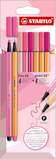 Stabilo Pen 68 Μαρκαδόροι Σχεδίου Shades Of Pink Σετ 8τμχ