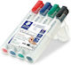 Staedtler Μαρκαδόροι Πίνακα 2mm Σετ 4 χρώματα