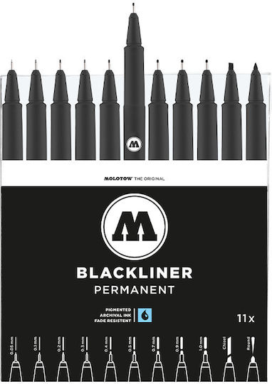 Molotow Markere pentru desen 0,05 mm Set de 11 Culori