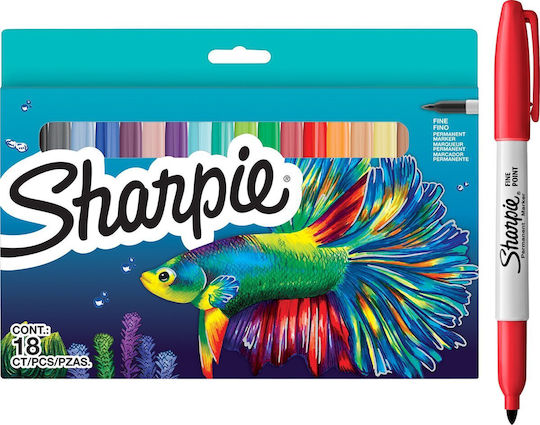 Sharpie Ανεξίτηλοι Μαρκαδόροι Assorted Colours Σετ 6 χρώματα