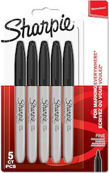 Sharpie Ανεξίτηλοι Μαρκαδόροι Black Σετ 5τμχ Sharpie Ανεξίτηλοι Μαρκαδόροι Black Σετ 5τμχ