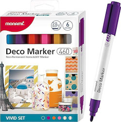 Monami Акрилни Маркери Vivid Комплект 6 Цветни
