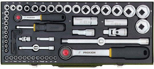 Proxxon Καστάνια με Καρυδάκια 1\4" & 1\2" 55τμχ