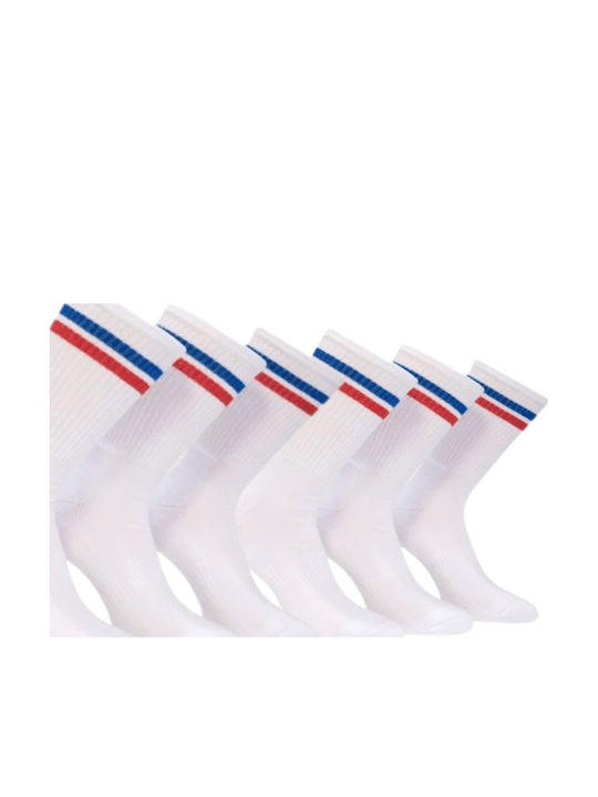 Kal-tsa Men's Solid Color Socks White 6Pack