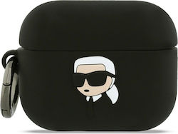 Karl Lagerfeld Βάση Φόρτισης με Γάντζο σε Μαύρο χρώμα για Apple AirPods Pro