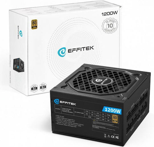 Effitek EG-1200 1200W Schwarz Computer-Netzteil Vollständig modular 80 Plus Gold