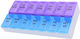 Jup Sukuos 3113362 8865-41 Кутия За Хапчета 7 Дни 2 Пъти На Ден Син Лилав 17.5 X 8.5 См