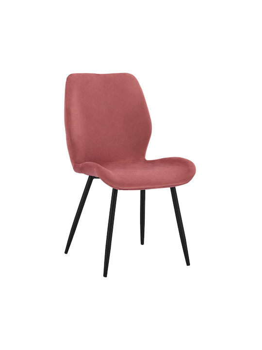 Klay Dining Room Velvet Chair Rotten Apple, Black 49x62.5x87cm 2pcs
