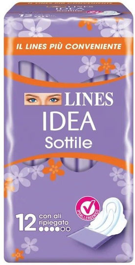 Lines Idea Sottile Absorbent Sanitary Pads 12pcs