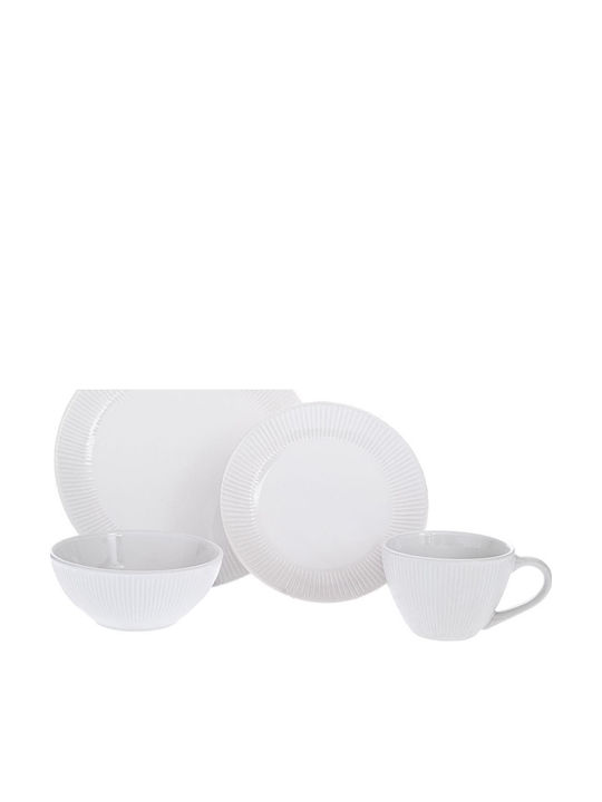 Iliadis White Ceramic Dinnerware Set 16pcs