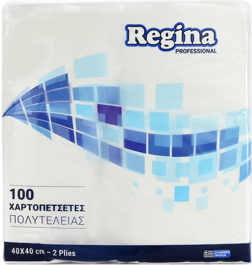100 Napkins 40x40cm Double-Ply White Luxury Quality 61260 100 Pcs
