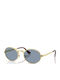 Ray Ban Unisex Sunglasses with Gold Metallic Frame and Gold Lens