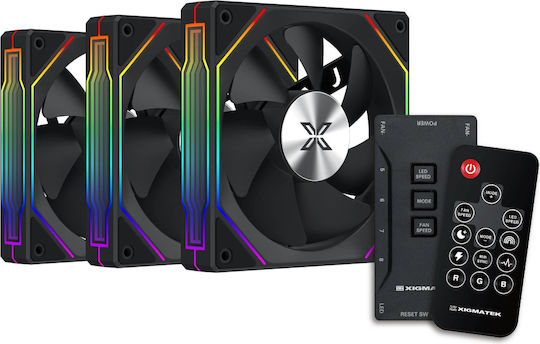Xigmatek Infinity G22A Вентилатор За Кутия 120мм (1200 Оборота / 40.6 CFM) с ARGB Осветление и Свързване 3-Pin / 4-изводна ШИМ 3бр