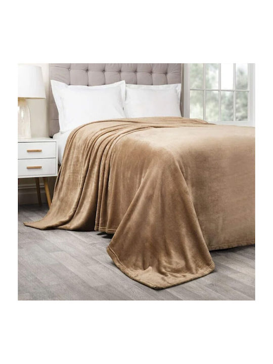 Viosarp Κουβέρτα Fleece Υπέρδιπλη 220x200εκ. Μπεζ VS-5206753051343