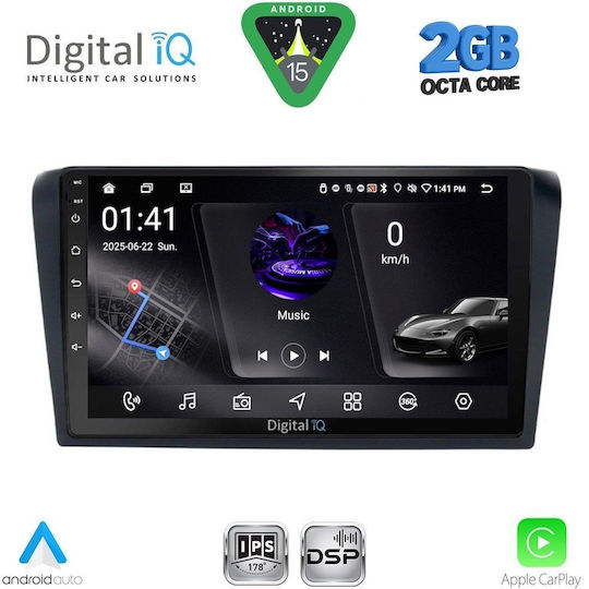 Digital IQ Ηχοσύστημα Αυτοκινήτου για Mazda 3 2003-2008 (Bluetooth/USB/WiFi/GPS/Apple-Carplay/Android-Auto) με Οθόνη Αφής 9"