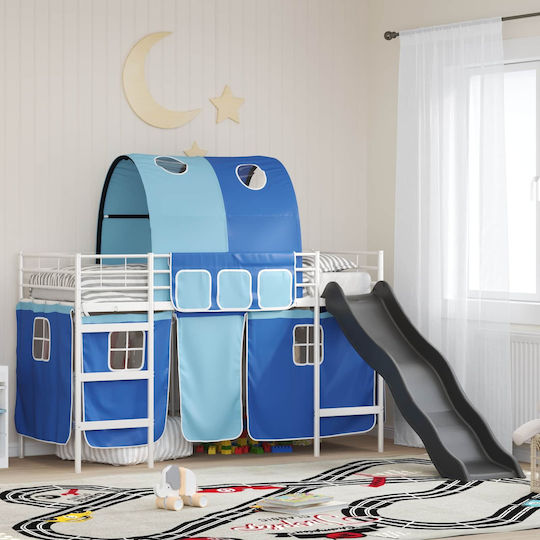 Kinderbett Hochbett Einzel Weiß für Matratze 75x190cm