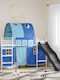 Pat Pentru Copii Loft Bed Single Alb Pentru Saltea 90x190cm