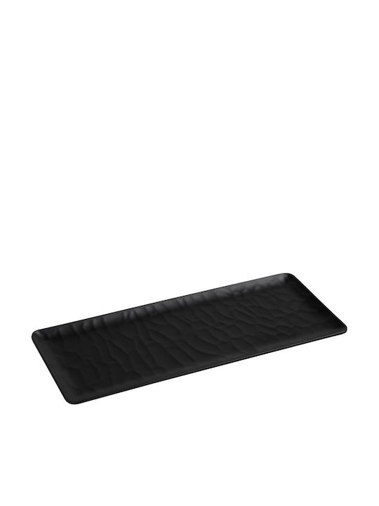 Espiel Wavy Matte Serving Platter Rectangular Black 40x16cm