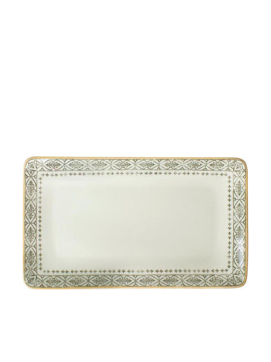 Oriana Ferelli Serving Platter Rectangular made of Porcelain Vintage Beige 27x16cm