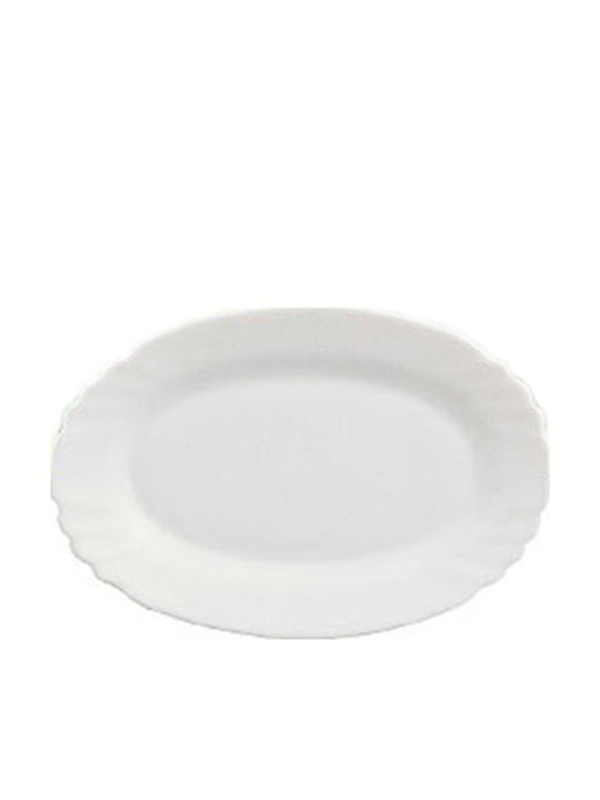 Bormioli Rocco Ebro Servierplatte Oval Keramik Weiß 22cm 1Stück