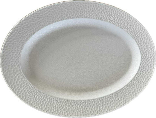 Yuk Platou de Servire Oval din Porțelan Albă 42x31buc 1buc