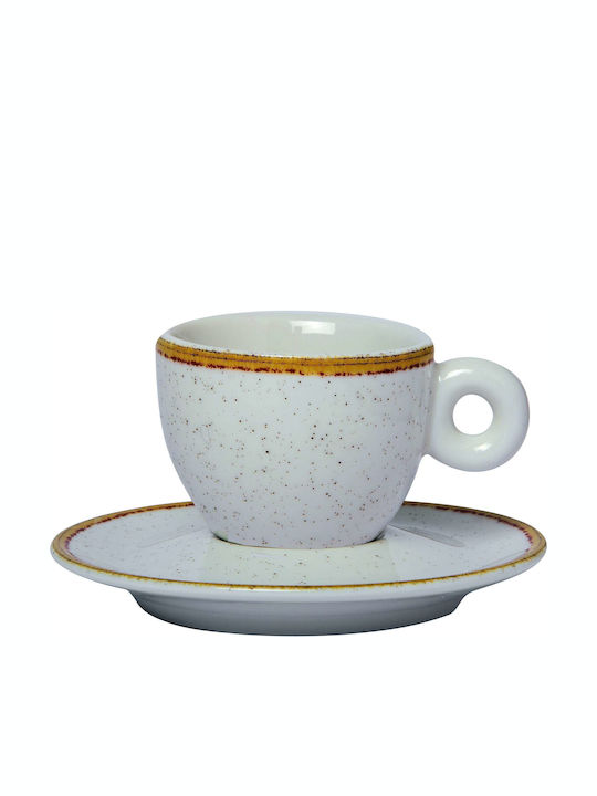 GTSA Σετ Φλιτζάνια Espresso από Πορσελάνη Ivory 70ml 6τμχ