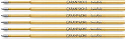 Caran D'ache 6 Ανταλλακτικά Μελάνια για Στυλό Medium Μπλε