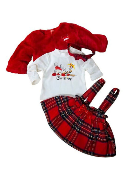 RePanda Kinderbekleidungssets Rote Karos 4 Stück
