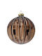 Braune Glas Kugel Ornament 10cm Set 4