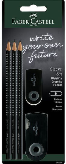 Faber-Castell Grip Set von 3 Bleistiften B Schwarz