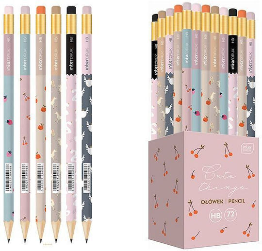 interDRUK Pencil HB Set with Eraser 72pcs (Μiscellaneous Designs/Colors)