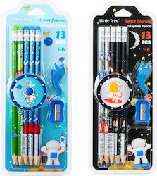 Little Tree Space Journey Pencil Erasers Pencil HB Set with Scraper and Eraser Little Tree Space Journey Pencil Erasers Pencil HB Set with Scraper and Eraser