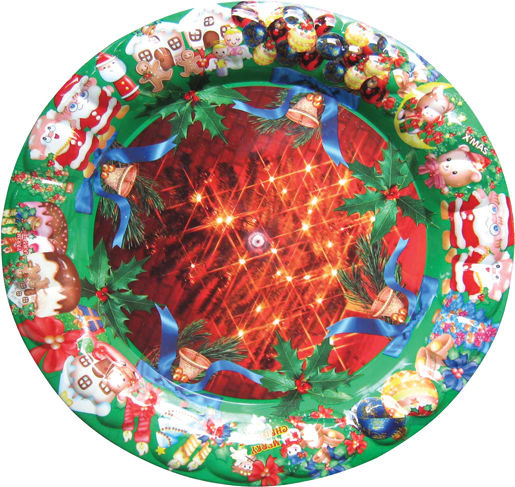AGC Christmas Tray Plastic Multicolourς D37cm.