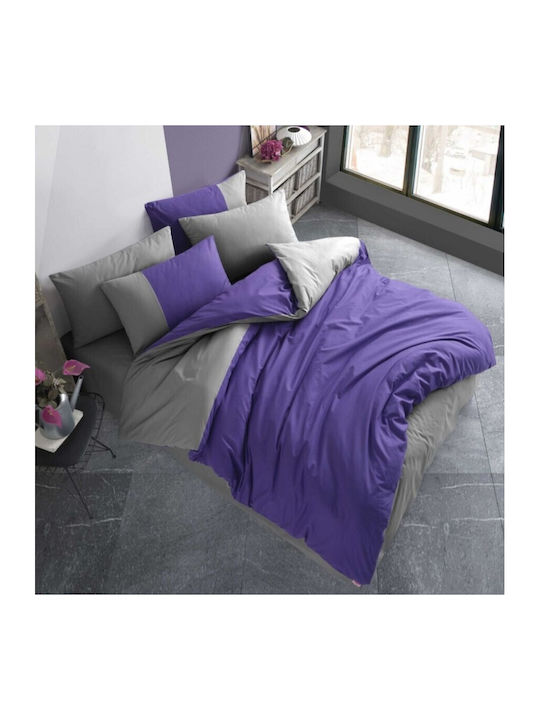 Hobby Home Set Husă de Pilotă Single cu Față de Pernă & 1 Cearsaf 160x220 Diamond Purple, Anthracite