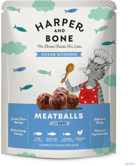 Harper and Bone Nassfutter für Katzen mit Meat, Schweinefleisch, Huhn, Lamm und Kürbis 85gr