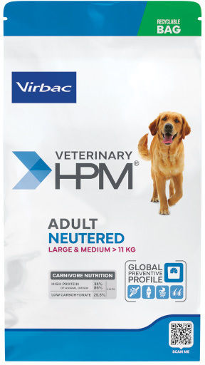 Virbac Adult Neutered Large & Medium 12kg Dry Dog Food Light For Adult Neutered Dogs Medium & Large Breeds With Pork Chicken Rice Poultry And Potatoes