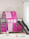 Kinderbett Hochbett Einzeln Schwarz für Matratze 100x190cm