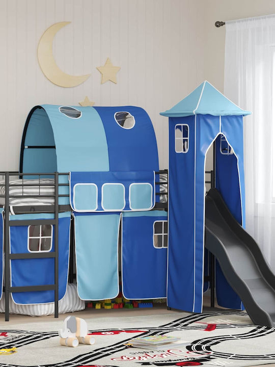 Kids Bed Loft Bed Single Black for Mattress 90x190cm