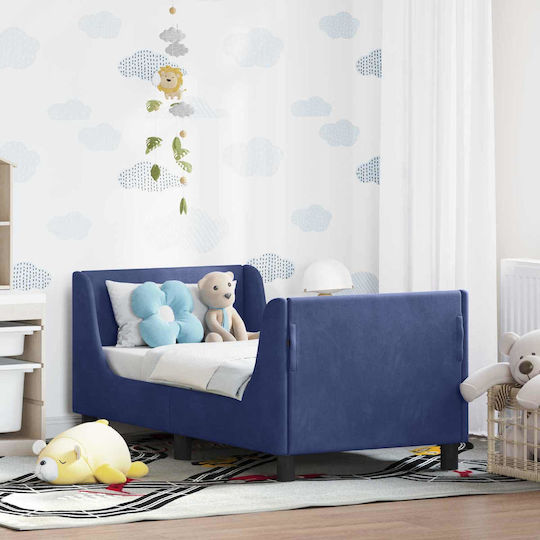 Kinderbett Einzel Blau für Matratze 76x145cm