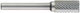 1031621 Wolfram Carbide Cutter Form A Zylindrischer Schnittkopf Einzelkante Typ C Größe 4