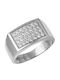 Damen Chevalier Ring mit Zirkonia aus Weißgold 9K