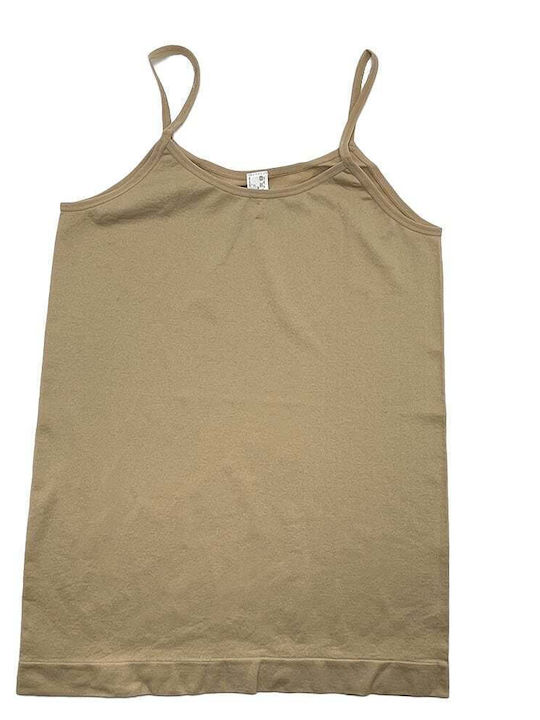 Katia Women's T-Shirt with Spaghetti Strap Beige
